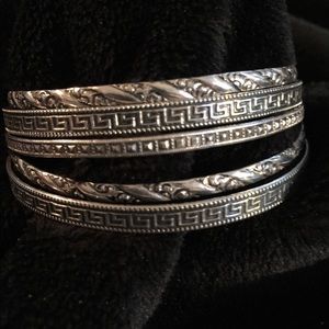 5 vintage sterling silver bangle bracel…